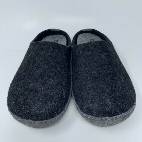 Dr Feet Shoes Dr Feet Womens Mules Shoes Gray Wool Blend Slip On